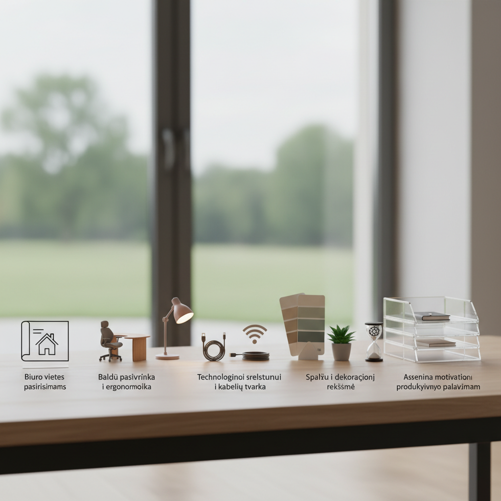 Namų biuro įrengimas žingsnis po žingsnio: kaip susikurti patogią ir produktyvią darbo erdvę